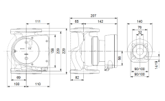 Grundfos MAGNA1 32-100 F 220 Frekans Konvertörlü Sirkülasyon Pompası